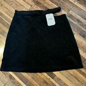Elodie Black Corduroy Mini Skirt Womens Size M Cotton Blend New with‎ Tags